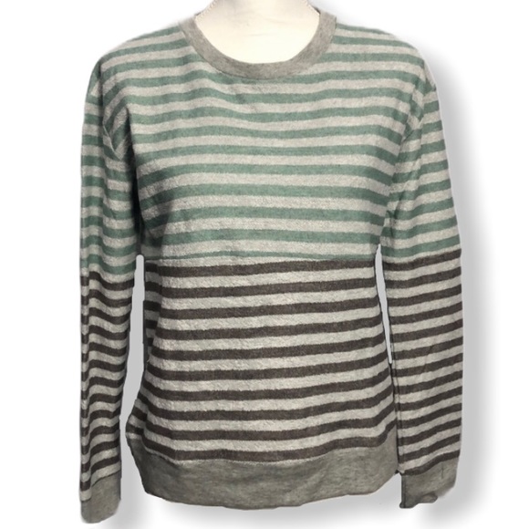 LCT by lucca couture Grey Striped Sweater - Picture 1 of 8